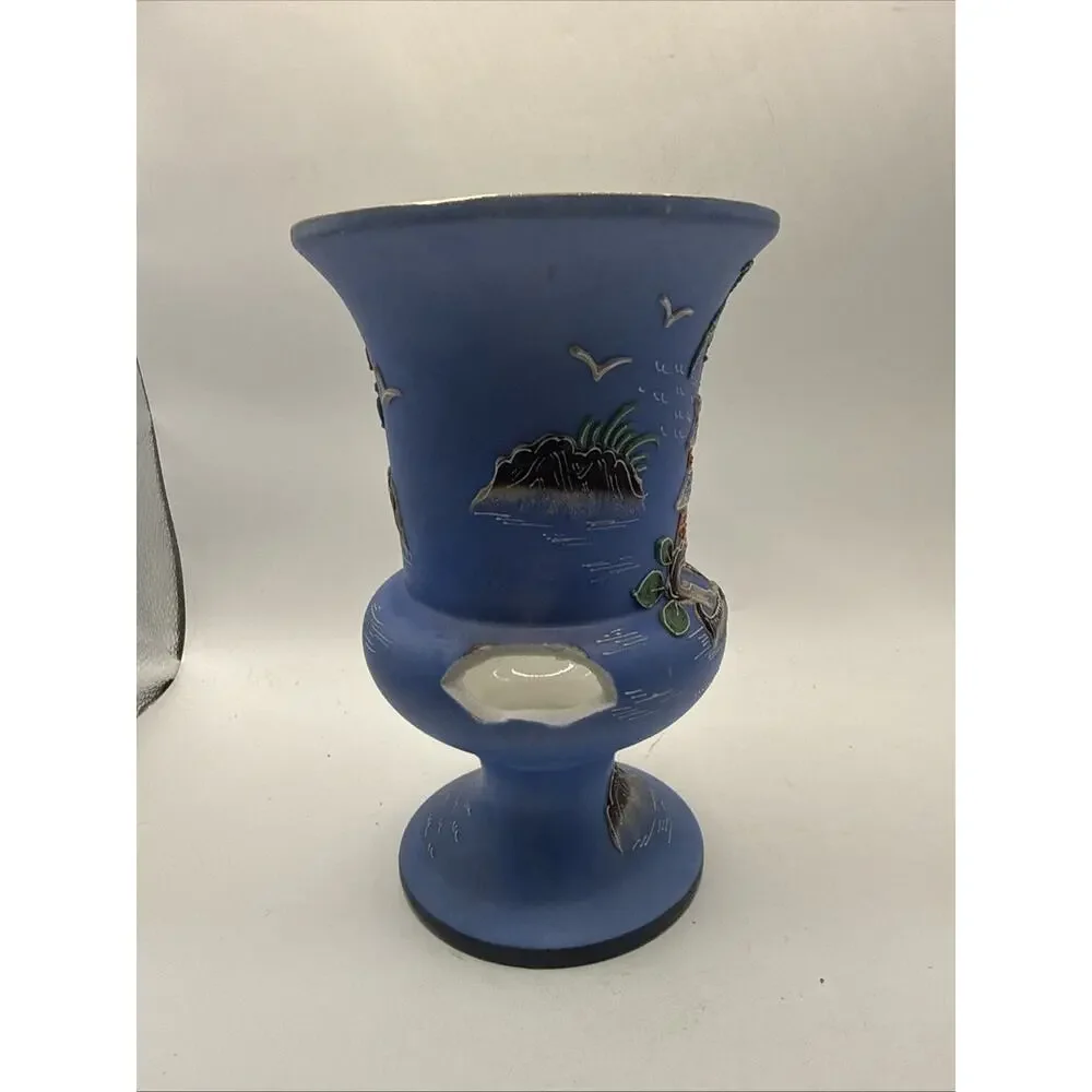 Japanese Hand Painted Moriage Vase Japan Noritake Morimura 7” Tall 1 Handle *